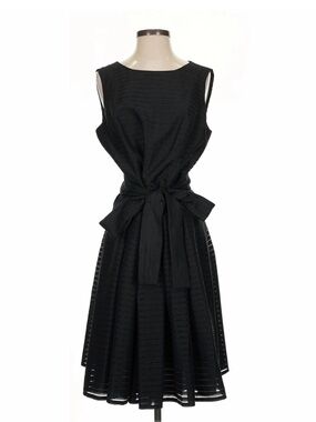 Tommy Hilfiger Sleeveless Black Midi Fit & Flare Dress with Sash